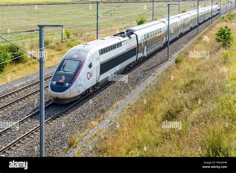 A Tgv Duplex High Speed Train In Carmillon Livery From French Company