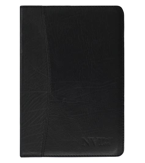 Biblia NVI Compacta Tapa Piel Negro Biblica Libreria Peniel