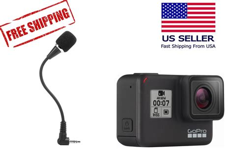 External Microphone for GoPro Hero 7 Black - Pro Sports Equipment Flex ...