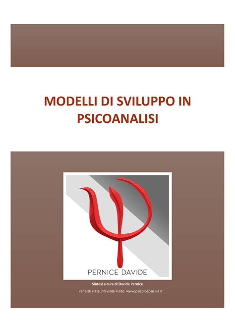 Modelli Di Sviluppo In Psicoanalisi Dp Sintesi A Cura Di Davide