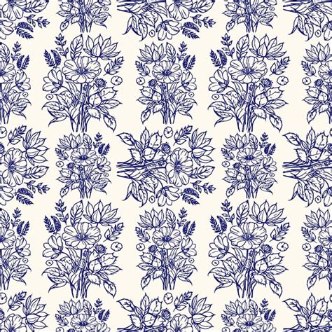 Premium Vector | Floral pattern on a white background