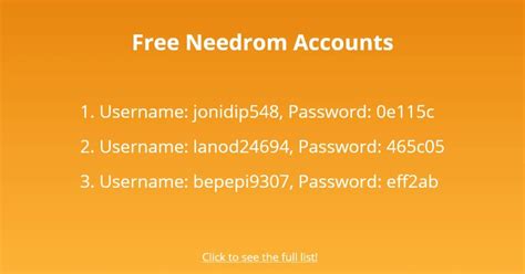 25 Free Needrom Accounts Followchain