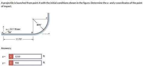 SOLVED A Projectile Is Launched From Point A With The Initial