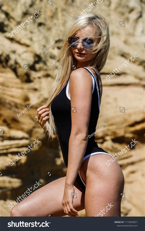 Beautiful Sexy Blonde Girl Swimsuit Posing Stock Photo Shutterstock