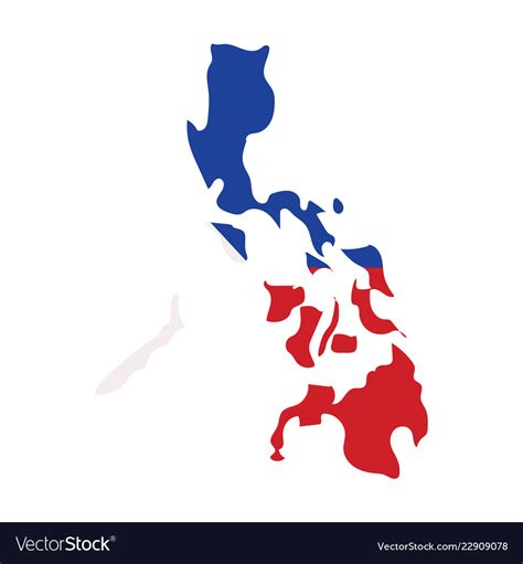 Flag Map Of Philippines Royalty Free Vector Image