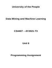 Assignment Odt University Of The People Data Mining And Machine