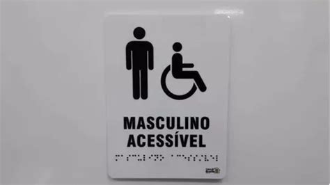 Placa Sinaliza O Banheiro Masculino Acess Vel Braille