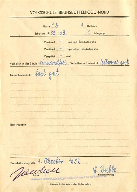 Datei Volksschulzeugnis Kl B Brunsbuettel Wiki De