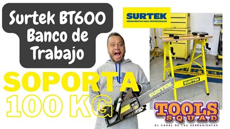 Banco De Trabajo Portatil 100kg SURTEK BT600 YouTube