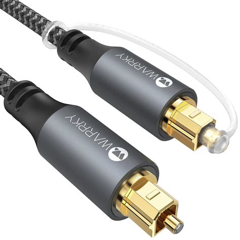 WARRKY Optical Audio Cable Nylon Braided Aluminum Case Gold Plated