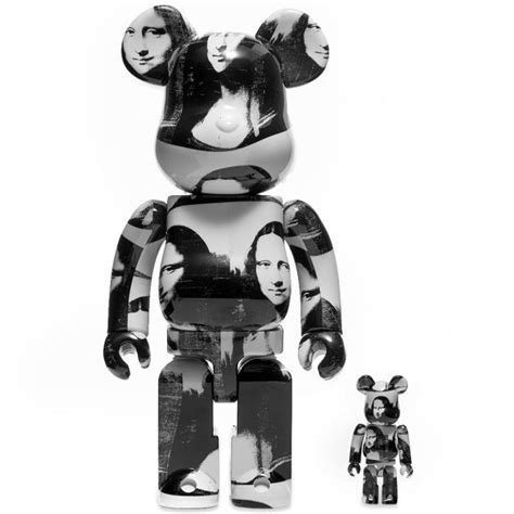 Medicom Andy Warhol Double Mona Lisa Be Rbrick Black White 100