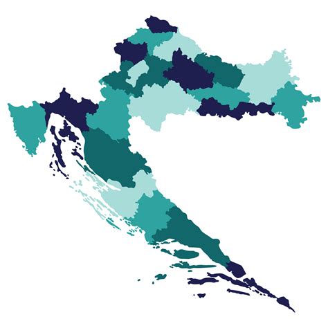 Croatia Map Map Of Croatia In Administrative Provinces In Multicolor