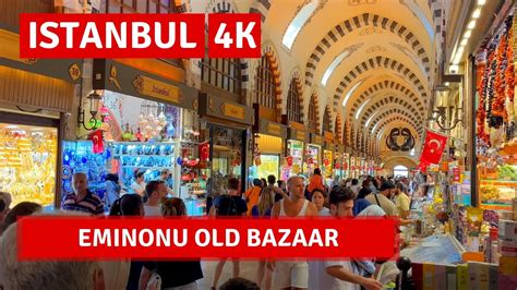 Istanbul 2022 Eminonu Old Bazaar 24 August Walking Tour 4k UHD 60fps