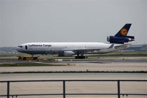 Lufthansa Cargo Plane Doing Taxi In Frankfurt Airport Fra Editorial