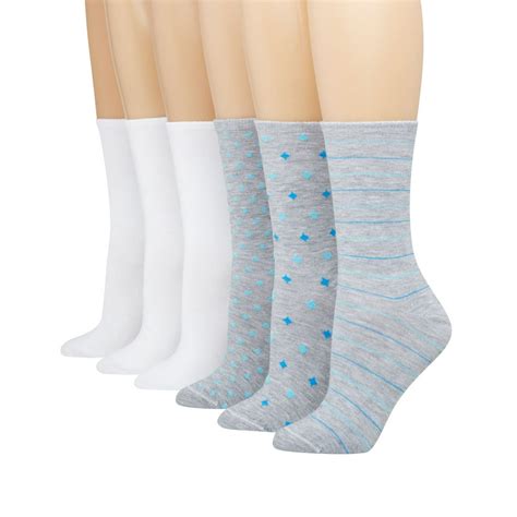 Hanes Womens Comfortblend Crew Socks 6 Pair