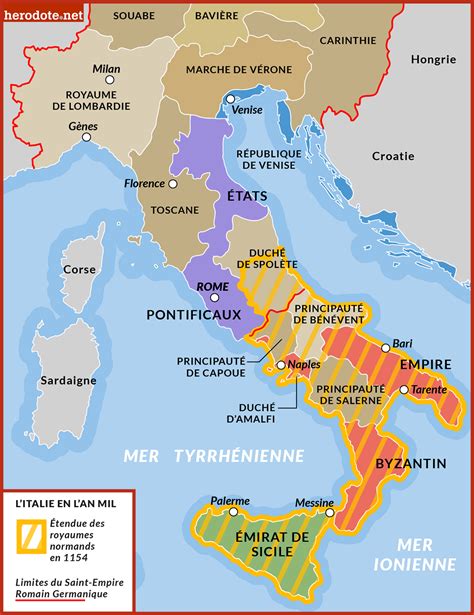 Le Royaume Normand De Sicile Carte Paul Coulbois Pour Herodote Net