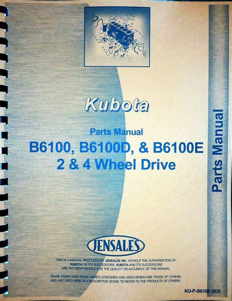 Kubota B6100 D E Tractor Parts Manual Catalog Ebay