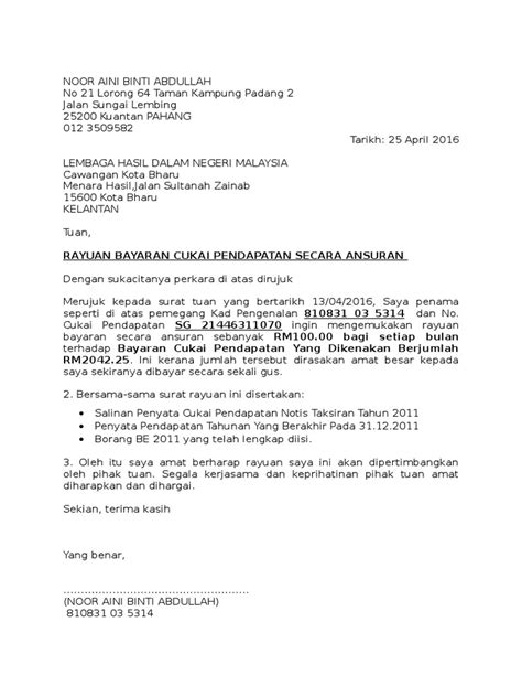 Contoh Surat Kuasa Lhdn