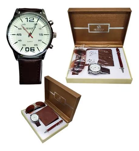 Estuche Lujo Hombre Regalo Reloj Billetera Gafas Esfero Env O Gratis