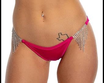 Scrunch Butt Brazilian Bikini Bottom In White Pink Lavender