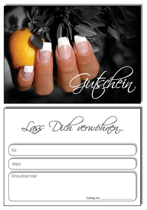 50 Gutscheine Geschenkgutschein Black Orange Nails Nagelstudio