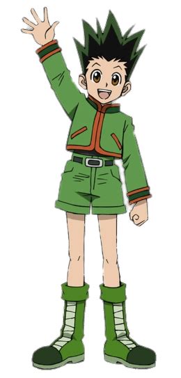 Hunter X HXH Anime Green Outfit Cartoon Waving PNG | PNG All