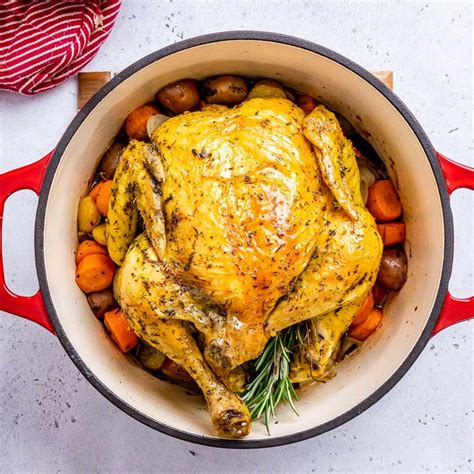 Simple Dutch Oven Baked Whole Chicken Clean Food Crush