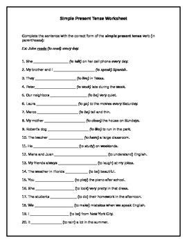 This Worksheet Consists Of Completing 20 Sentences By Writing The