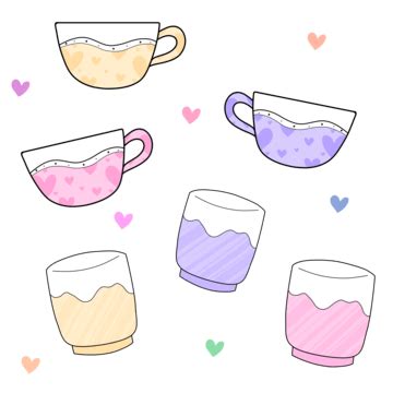 Starbucks Cup Vector Sticker Clipart Cartoon Character With Liquid