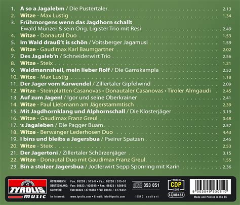 44 lustige Jäger Witze und a schneidige Volksmusik 1 CD jpc