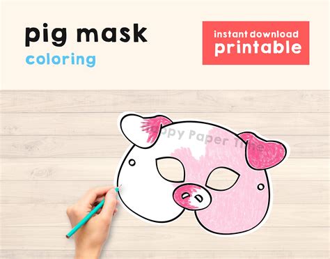 Paper And Party Supplies Party Supplies Pig Mask Printable Farm Party