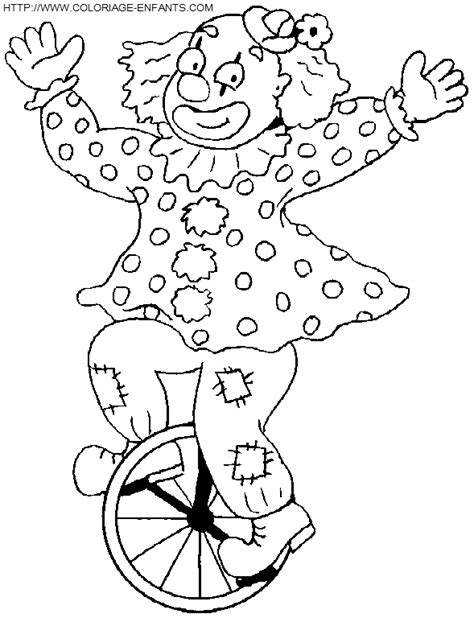 Coloriage Cirque Clown Sur Une Roue Imprimer Et Colorier