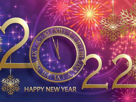 Download Golden Clock New Year 2022 Background