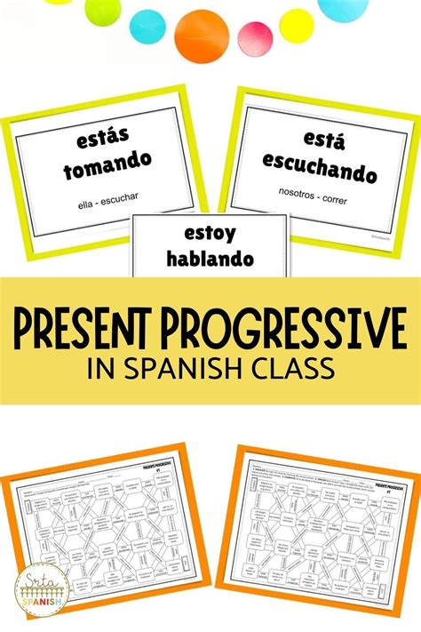 Present Progressive Tense Spanish Activities Srta Spanish