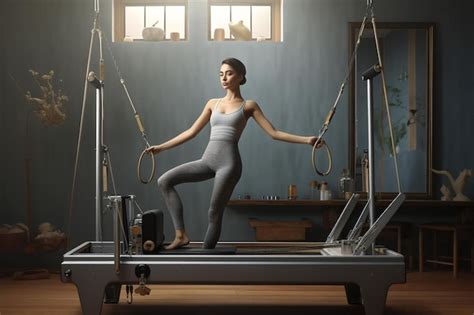 Premium Ai Image A Woman Is Doing Exercises On A Treadmill