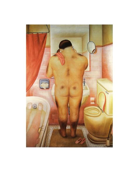 Fernando Botero Cuadro Naif Desnudo Hombre Gordo En El Ba O Reprodu