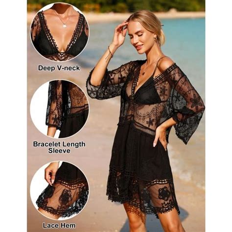 Robe De Plage Femme D T Dentelle Pareo De Plage Pour Maillot De Bain