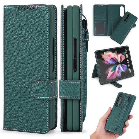 Allytech For Samsung Galaxy Z Fold 3 5g Case With S Pen Pocket Detachable 2 In 1 Magnetic