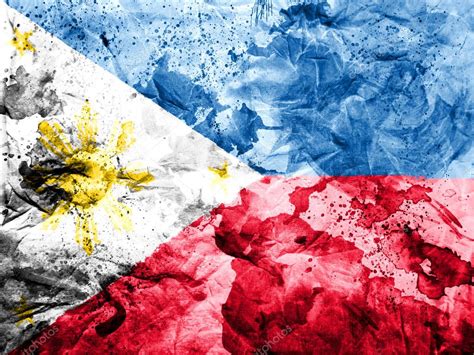 Philippine Flag Painted Dirty And Grungy Paper Stock Photo By Olesha