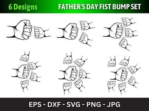 Father S Day Fist Bump SVG Set Father S Day SVG Fist Bump SVG Dad