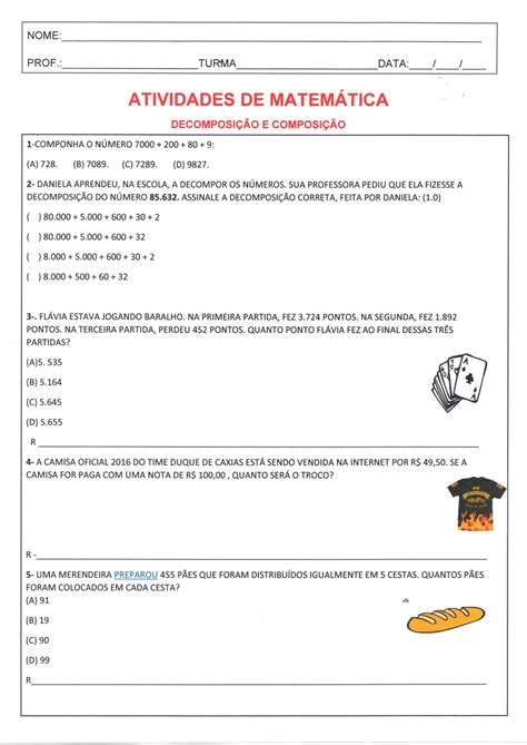 Matemática Decomposição E Composição · Alfabetização Blog