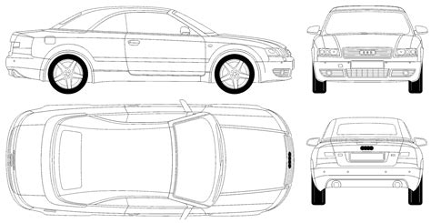 Audi A B Typ H Cabriolet Blueprints Free Outlines