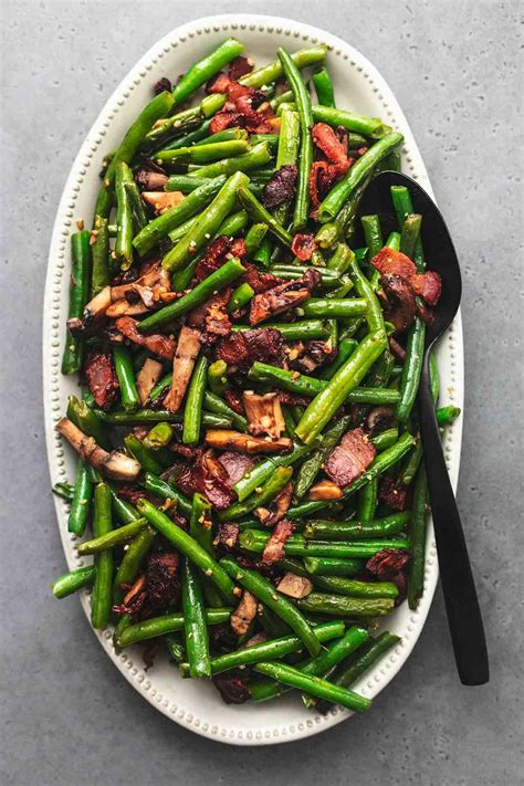 This Perfectly Easy Delicious Green Bean Recipe Also Features Mushrooms Bacon Garlic And