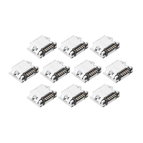 10pcs Micro 5pin Usb Type B Female Socket Connector Charging Socket Usb Socket Interface Connector