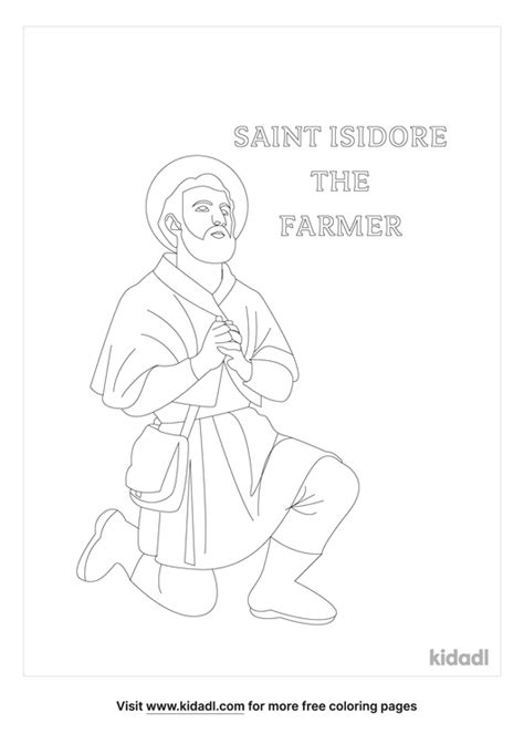 Saint Isidore Of Farmers Coloring Page Free Bible Coloring Page Kidadl