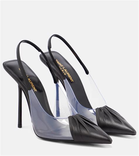 Saint Laurent Chica 115 Pvc And Leather Pumps In Black Lyst