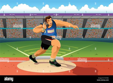 Throwing A Shot Put Stock Vector Images Alamy