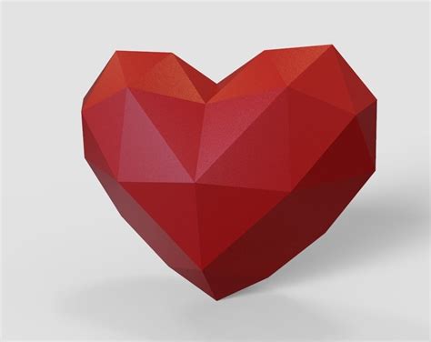 Heart Pepakura Lowpoly For 3d Printing 3d Model 3d Printable Cgtrader