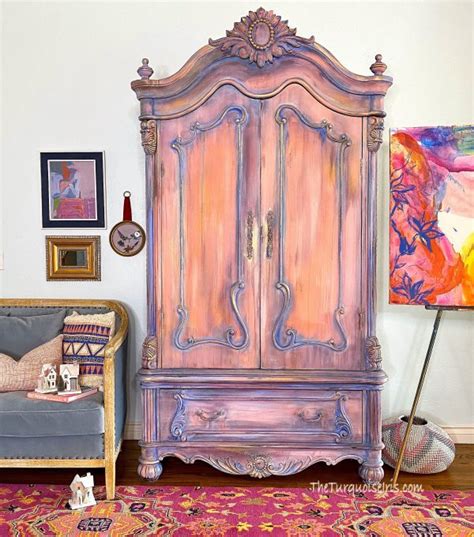 Gorgeous Hand Painted Wardrobe Vintage Painted Armoire Hand Painted