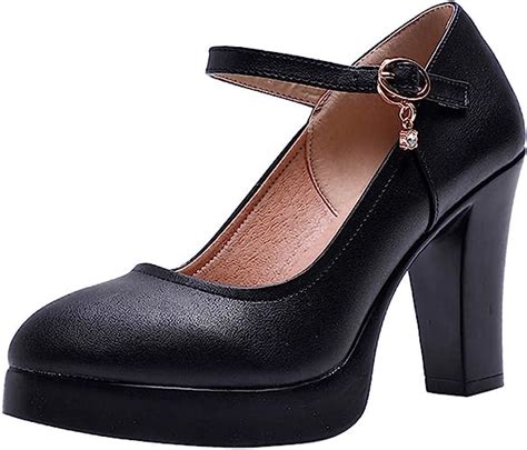 Hohe Schuhe Damen Weite H Absatzschuhe High Heels Blockabsatz Grau